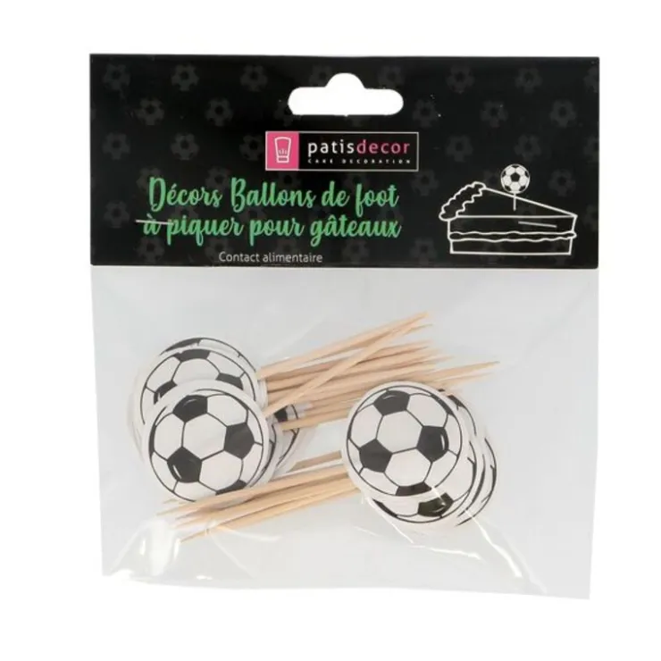 Cupcake Toppers Ballon de Foot (x 25)-Cerf Dellier Online