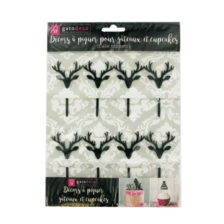 Cupcake Toppers Cerfs (x8)-Cerf Dellier