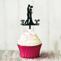 Cupcake Toppers couple enlacé (x 8)-Cerf Dellier Sale