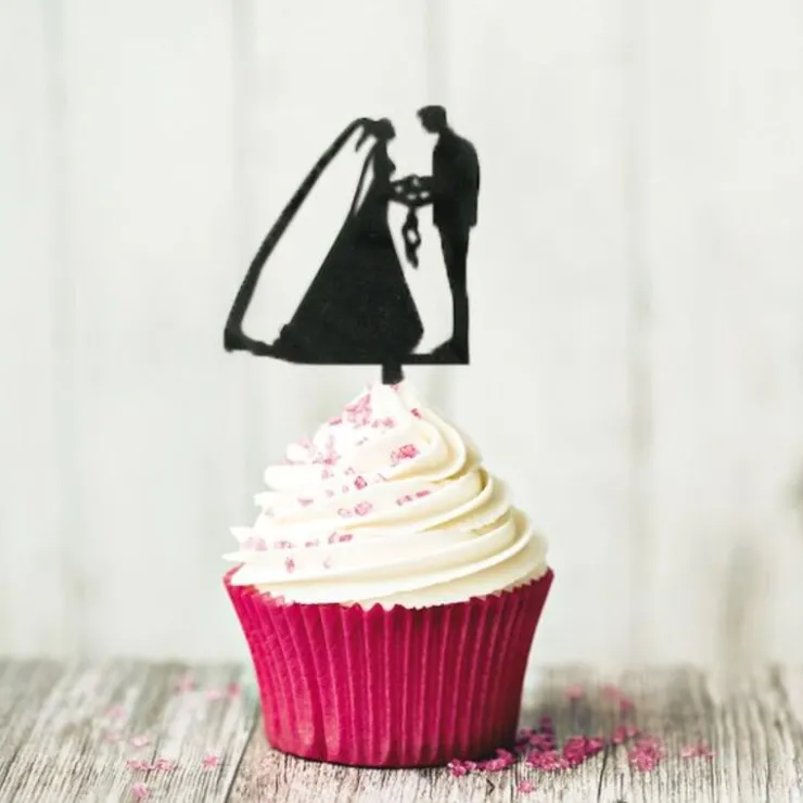 Cupcake Toppers Couples de mariés (x 8)-Cerf Dellier Discount