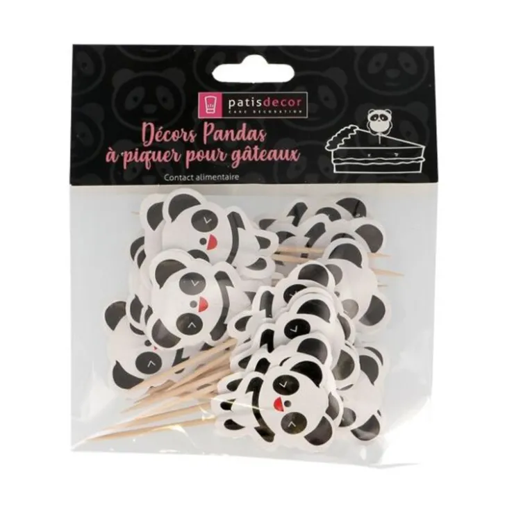 Cupcake Toppers Pandas (x 24)-Cerf Dellier Best