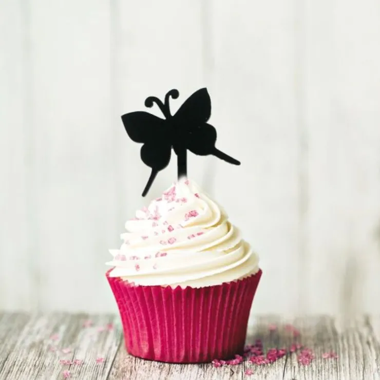 Cupcake Toppers Papillons (x8)-Cerf Dellier Clearance