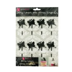 Cupcake Toppers Papillons (x8)-Cerf Dellier Clearance