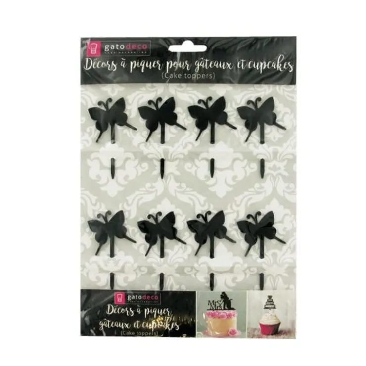 Cupcake Toppers Papillons (x8)-Cerf Dellier Clearance