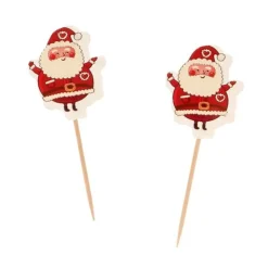 Cupcake Toppers Père Noël (x12)-Cerf Dellier Hot