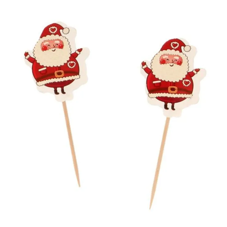 Cupcake Toppers Père Noël (x12)-Cerf Dellier Hot