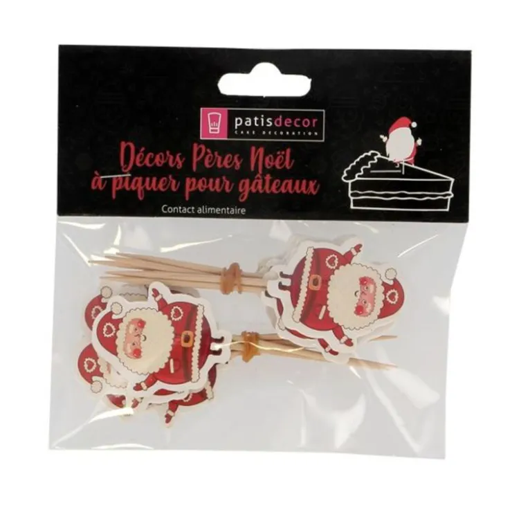 Cupcake Toppers Père Noël (x12)-Cerf Dellier Hot