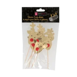 Cupcake Toppers Rennes Dorés (x6)-Cerf Dellier Clearance