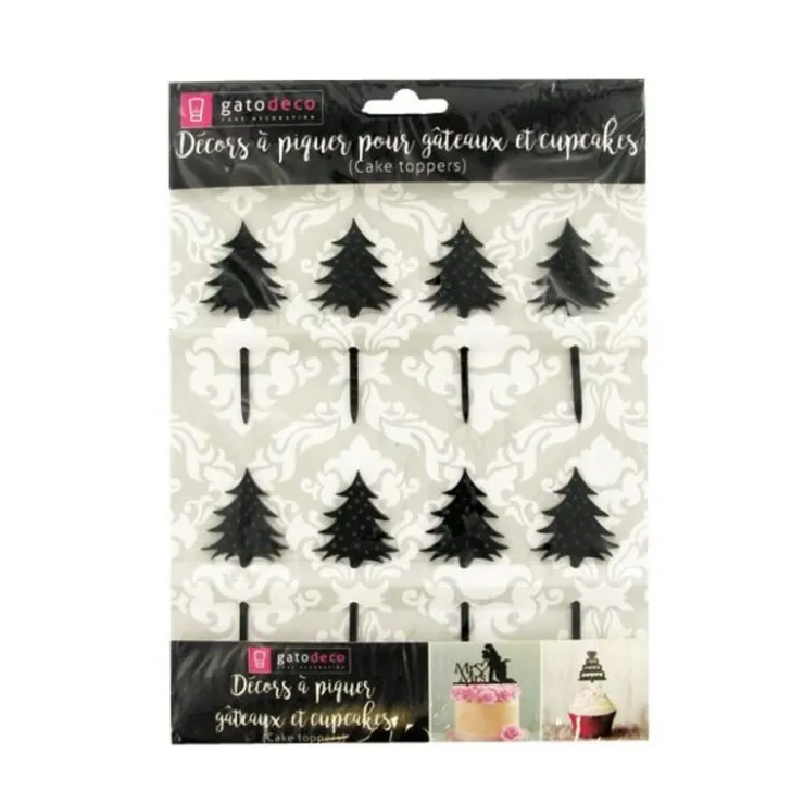 Cupcake Toppers Sapin de Noël (x 8)-Cerf Dellier Online