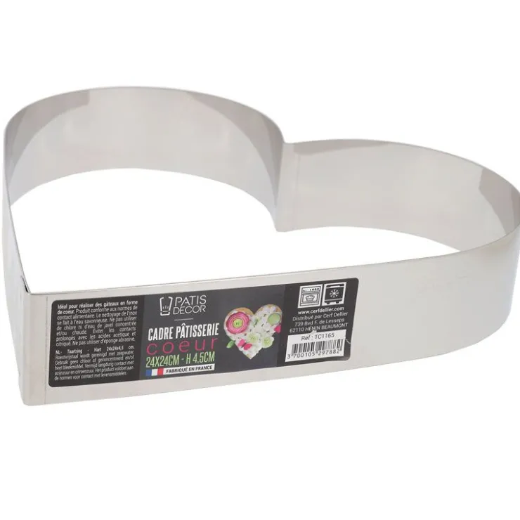 Cœur à mousse inox H 4,5 cm L 24 cm-Cerf Dellier