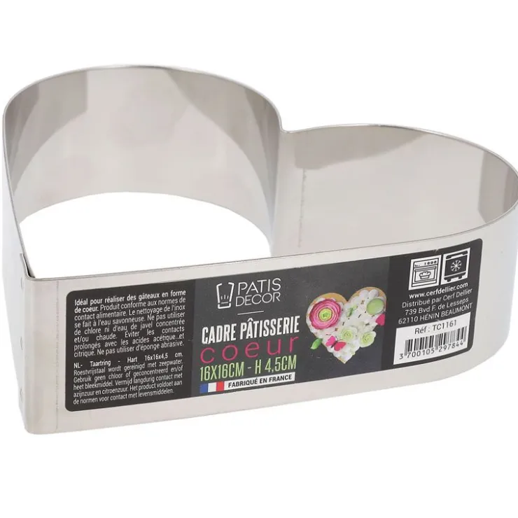 Cœur à mousse inox H 4,5 cm L 16 cm-Cerf Dellier Outlet