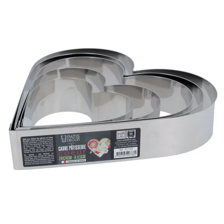 Cœur à mousse inox H 4,5 cm L 16 cm-Cerf Dellier Outlet