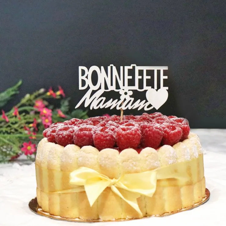 Décor Bonne Fête Maman sur pique (x30)-Cerf Dellier New