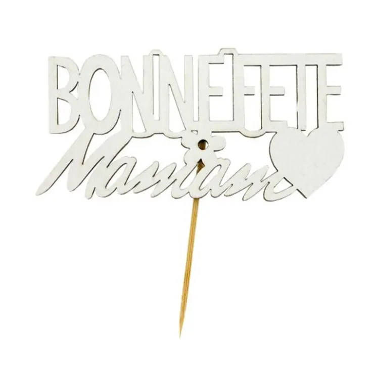 Décor Bonne Fête Maman sur pique (x2)-Cerf Dellier Hot