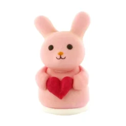Décor comestible Lapin Rose Coeur 4,5 cm-Cerf Dellier Discount