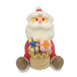 Décor comestible Père Noël assis cadeau-Cerf Dellier New