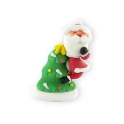 Décor comestible Père Noël sur sapin-Cerf Dellier Best