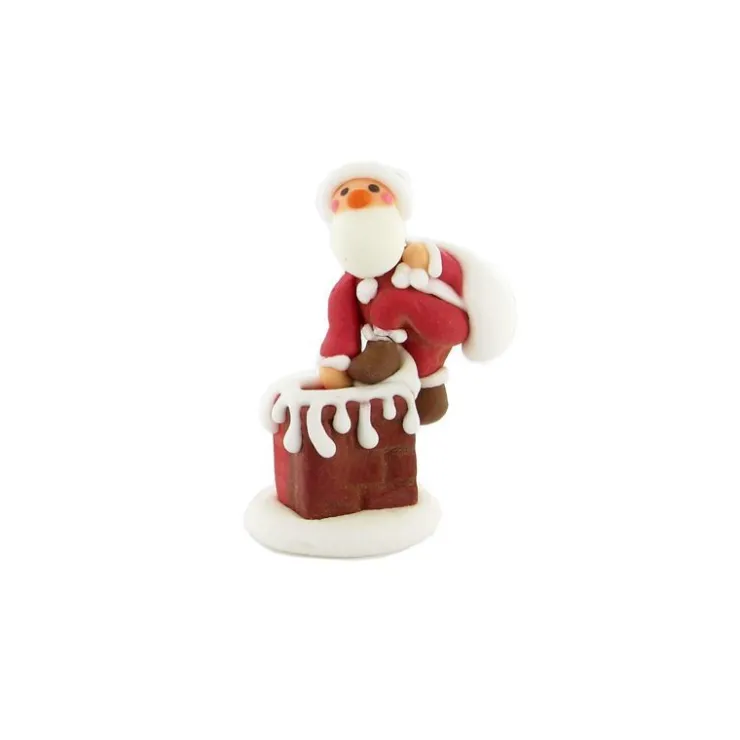 Décor comestibles Père Noël hotte dans la cheminée (x20)-Cerf Dellier Discount