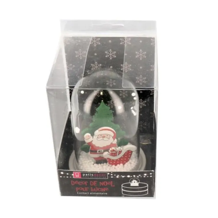 Décor de noël pour bûche "boule à neige Père Noël" à poser-Cerf Dellier Outlet