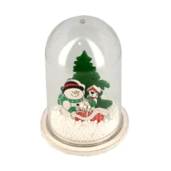 Décor de noël pour bûche "boule à neige bonhomme de neige" à poser-Cerf Dellier Outlet