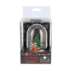 Décor de noël pour bûche "boule à neige ourson de Noël" à poser-Cerf Dellier Outlet