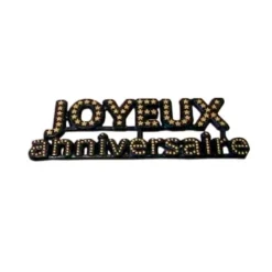 Décor Joyeux anniversaire noir (x144)-Cerf Dellier