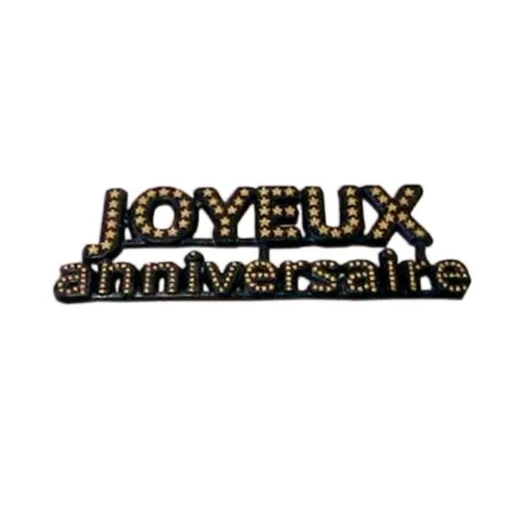 Décor Joyeux anniversaire noir (x144)-Cerf Dellier