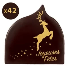 Décorations chocolat Joyeuses fêtes Cerf (x42)-Cerf Dellier Discount
