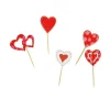 Décors coeurs sur pique en bois (x10)-Cerf Dellier Online