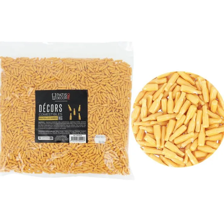 Décors comestibles bouteilles dorées 1 kg-Cerf Dellier Outlet