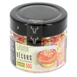 Décors comestibles confettis multicolores 50 g-Cerf Dellier Clearance