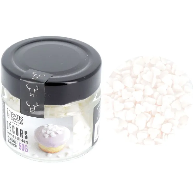 Décors comestibles cœurs blancs 50 g-Cerf Dellier Discount