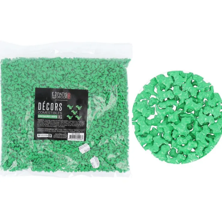 Décors comestibles dinosaures verts 1 kg-Cerf Dellier