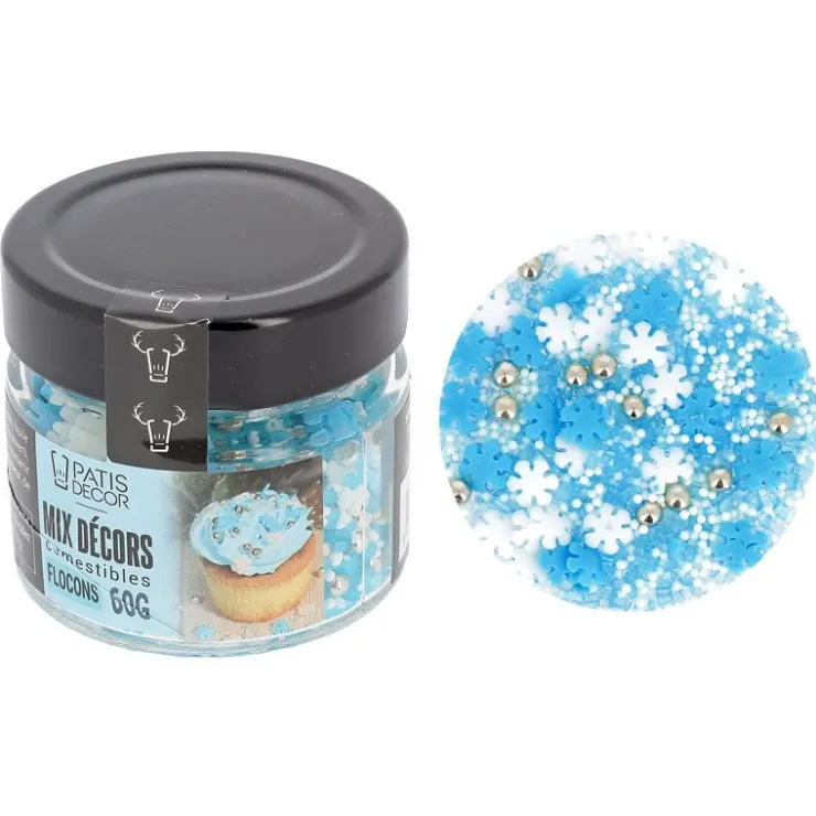 Décors comestibles flocons assortis 60 g-Cerf Dellier Best