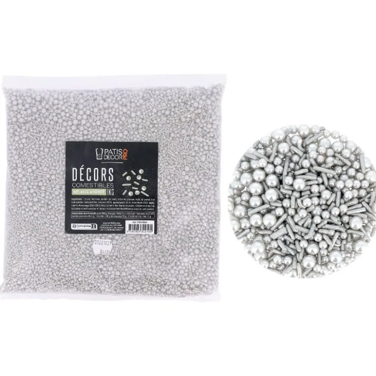 Décors comestibles mélange argenté 1 kg-Cerf Dellier New