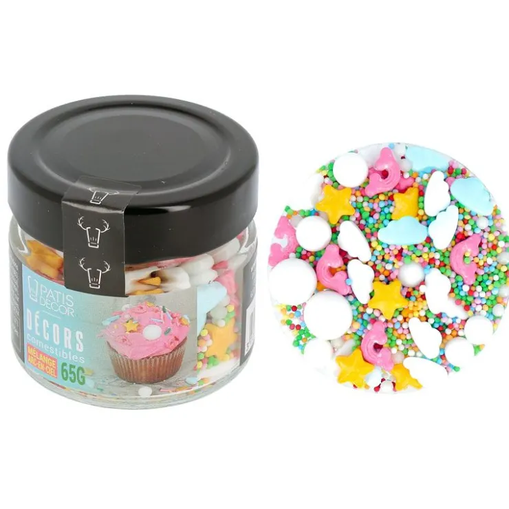 Décors comestibles mélange arc-en-ciel 65 g-Cerf Dellier Clearance