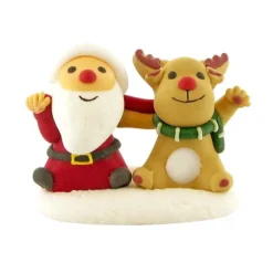 Décors comestibles Père Noël et renne assis (x20)-Cerf Dellier Sale