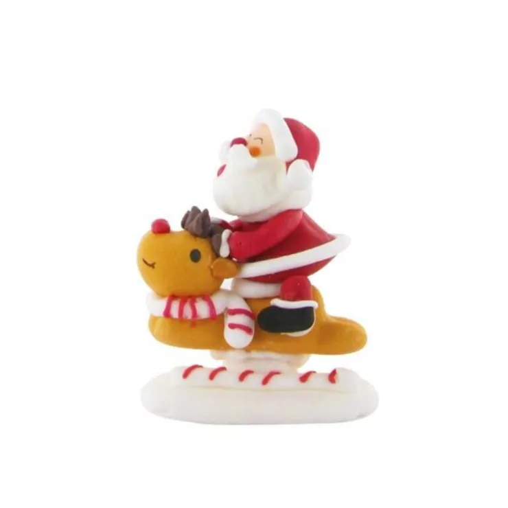 Décors comestibles Père Noël sur son renne (x20)-Cerf Dellier