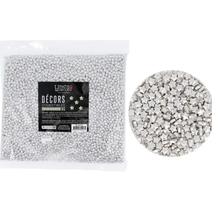 Décors comestibles étoiles argentées 1 kg-Cerf Dellier Sale