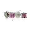 Décors de Noël assortis rose argent sur pique (x4)-Cerf Dellier Hot
