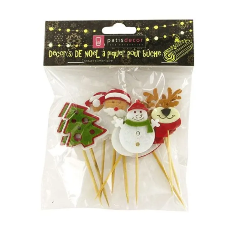 Décors de Noël en feutrine thème 1 (x10)-Cerf Dellier Discount