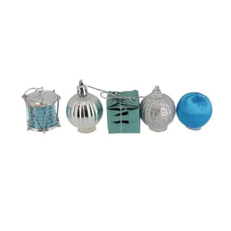 Décors de Noël sur pique assortis bleus (x5)-Cerf Dellier Online