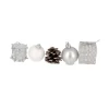 Décors de Noël sur pique assortis argent (x 5)-Cerf Dellier