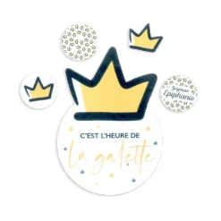 Décors en azyme assortis thème épiphanie Galette - DDM 09/24-Cerf Dellier New