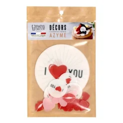 Décors en azyme assortis thème St Valentin « I Love You » - DDM 11/24-Cerf Dellier Discount