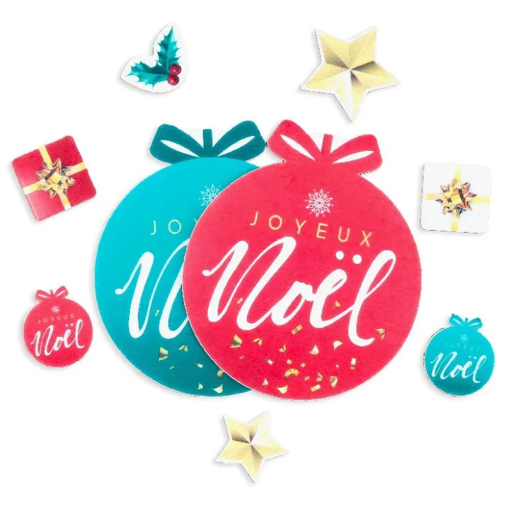 Décors en azyme assortis thème Boule de Noël-Cerf Dellier Outlet