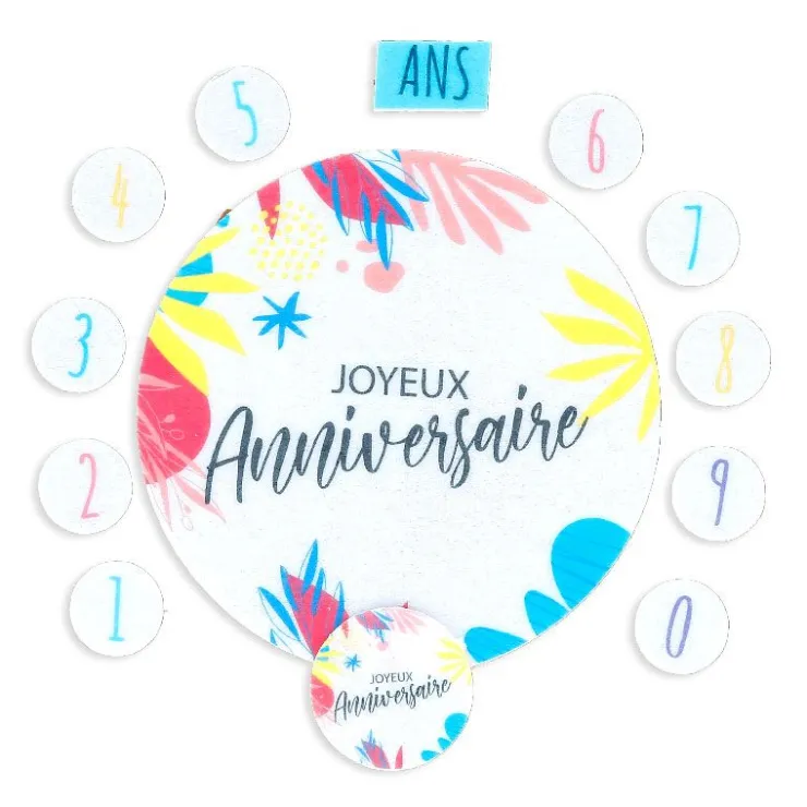 Décors en azyme assortis thème anniversaire n°6-Cerf Dellier Hot