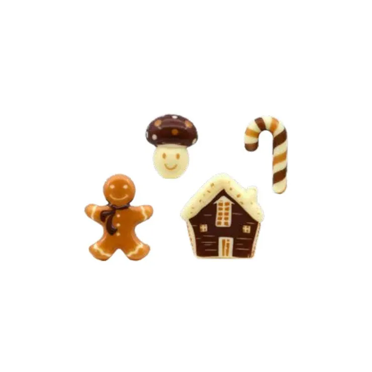 Décors en chocolat pain d'épices assortis (x96)-Cerf Dellier Best