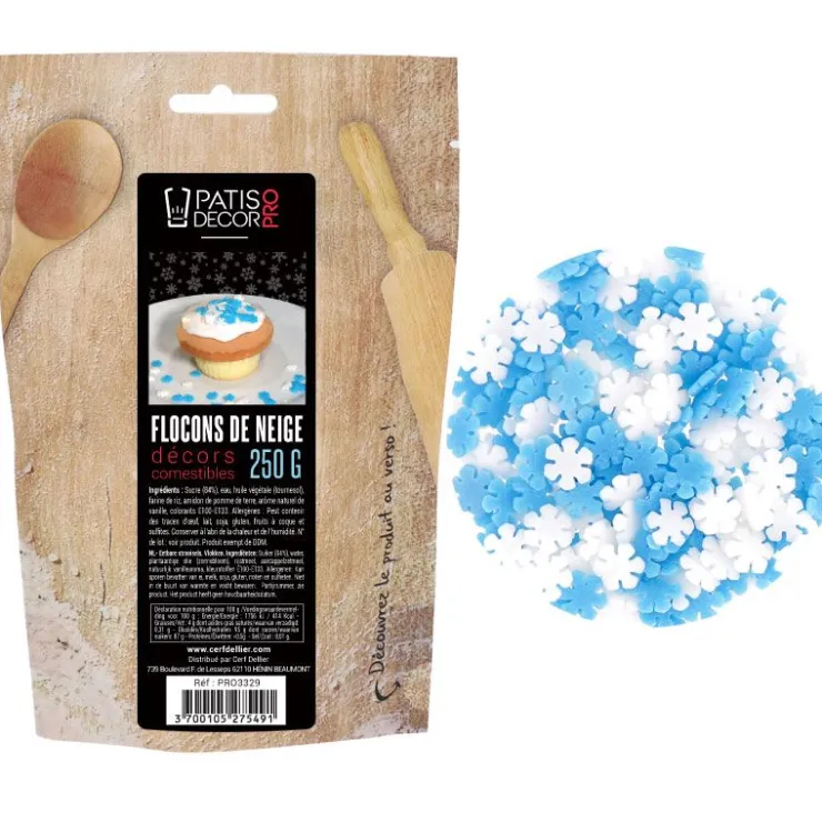 Décors Flocons de neige comestibles 250 g-Cerf Dellier New