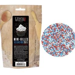 Décors mini billes bleu blanc rouge comestibles 350 g-Cerf Dellier Clearance